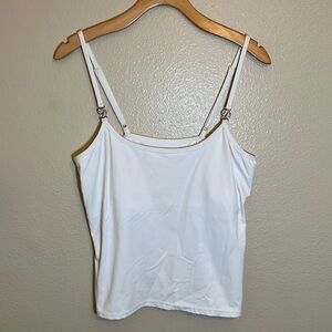 White House Black Market White Spaghetti Strap Tank Top